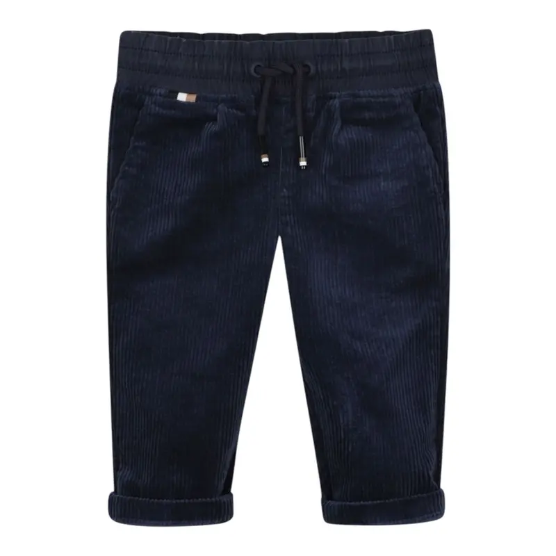 Boss Pantalone tinta unita In Camoscio Blu per Neonato
