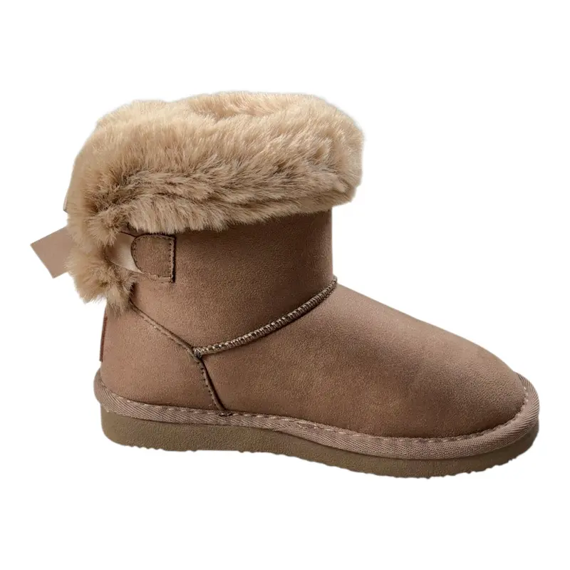 Break&Walk Stivale tinta unita con Pelliccia Beige per Bambina