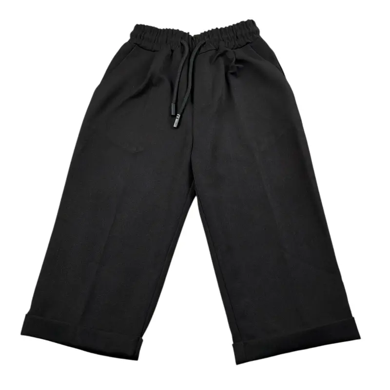 Brian Rush Pantalone tinta unita con Elastico In Vita Nero per Bambino