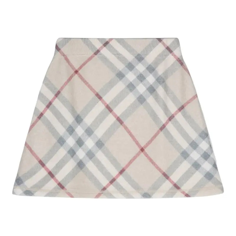 Burberry Gonna tinta unita con Fantasia Beige per Bambina