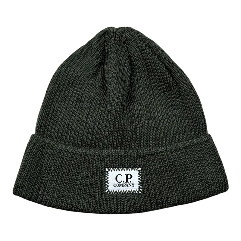 C.P. Company Cappello tinta unita con Logo Verde per Bambino