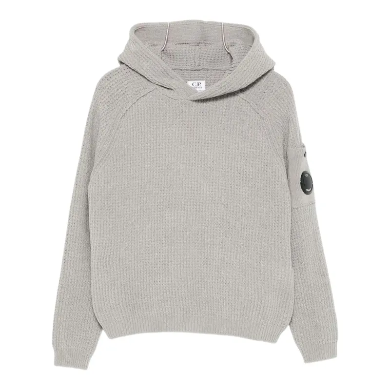 C.P. Company Maglia tinta unita con Cappuccio Grigio per Bambino