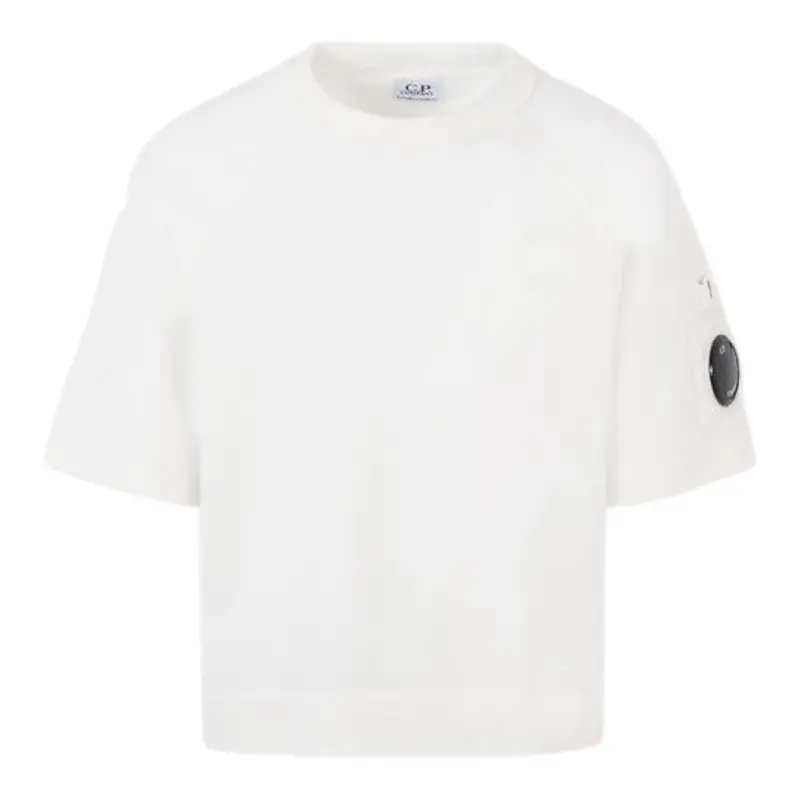 C.P. Company T-Shirt Girocollo tinta unita Bianco per Bambino