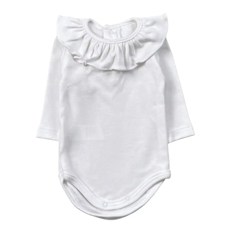 Calamaro Body tinta unita con Colletto Bianco per Bambina