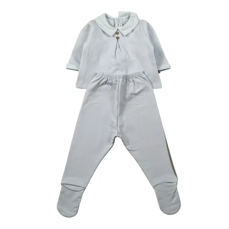 Calamaro Completo 2 Pezzi Shirt-Ghettina Azzurro per Neonato