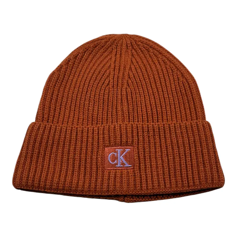 Calvin Klein Cappello tinta unita con Logo Ruggine per Bambina