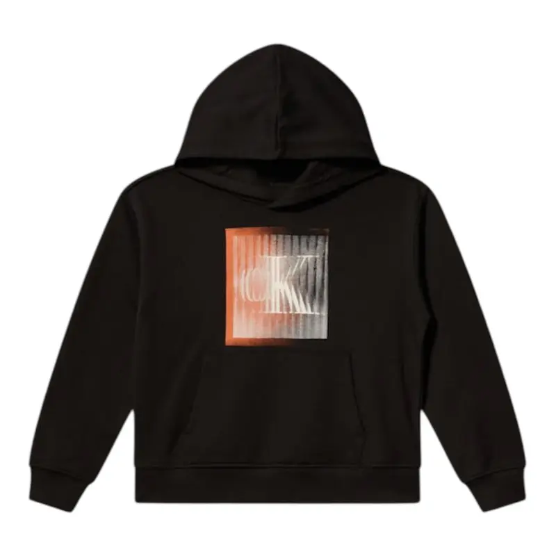 Calvin Klein Felpa Chiusa con Cappuccio tinta unita Nero per Bambino