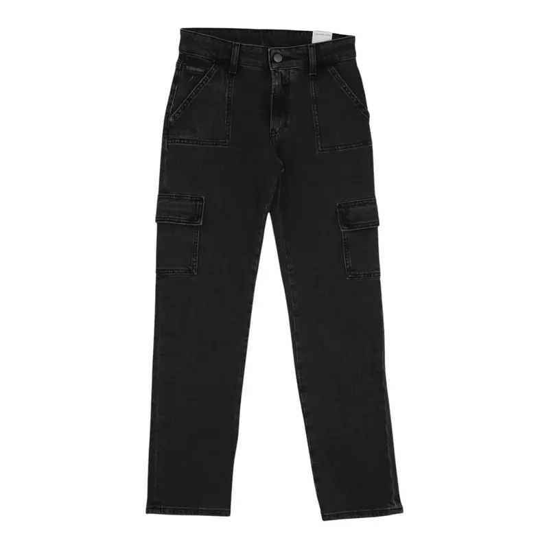 Calvin Klein Jeans tinta unita Cargo Nero per Bambina