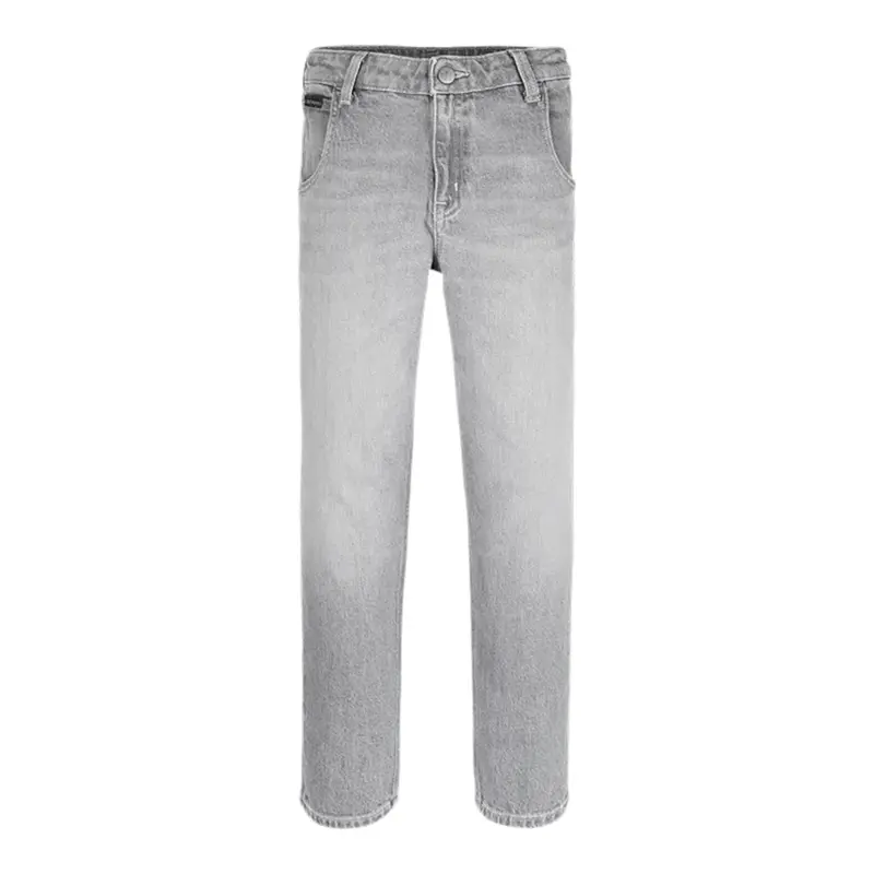 Calvin Klein Jeans tinta unita con Girovita Regolabile Grigio per Bambino