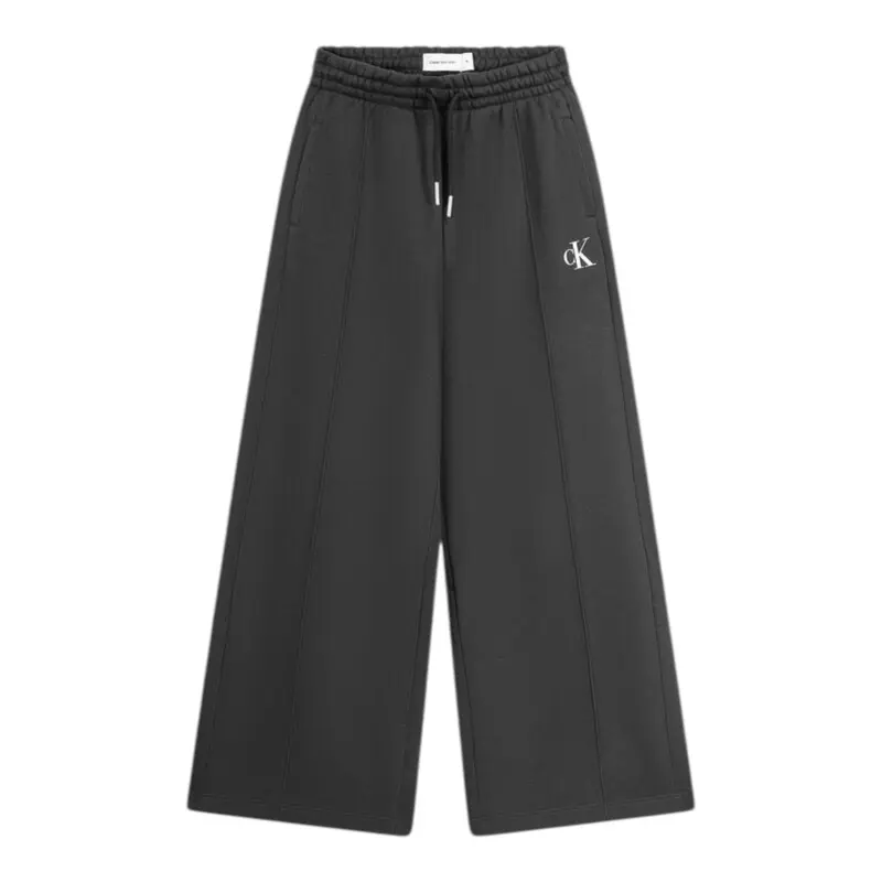 Calvin Klein Pantalone Modello Tuta tinta unita con Logo Nero per Bambina