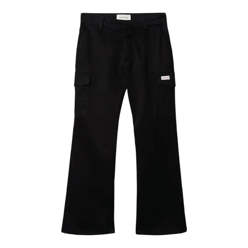 Calvin Klein Pantalone tinta unita Modello Palazzo Nero per Bambina