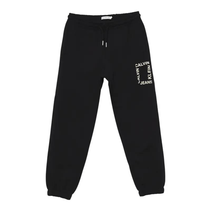 Calvin Klein Pantalone Tuta tinta unita con Logo Nero per Bambino