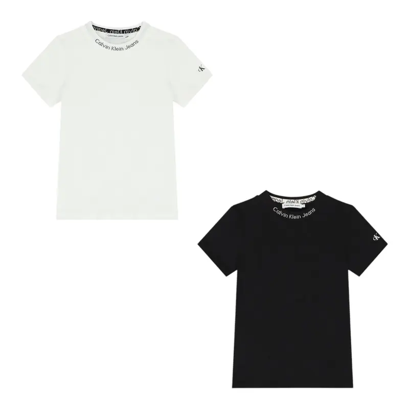 Calvin Klein Set 2 T-Shirt Bicolore Bianco/Nero per Bambino