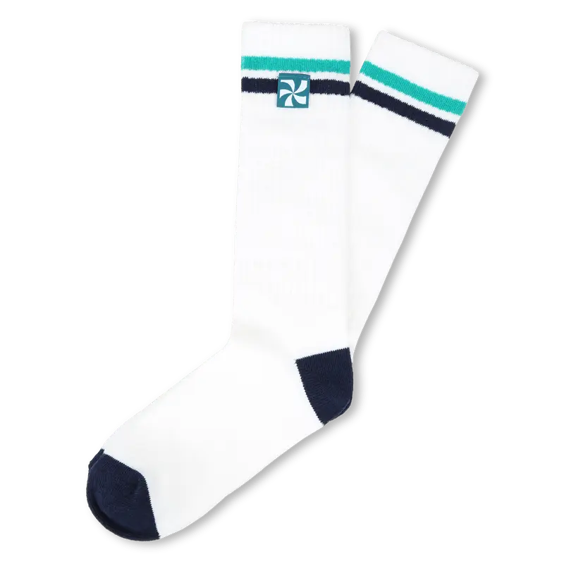 CALZETTONI BIANCHI CON FASCE VERDE E BLU KIDS AROUND