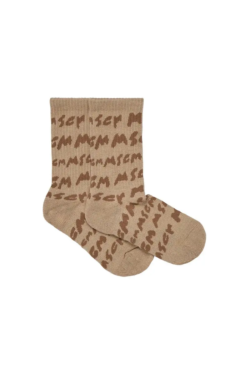 CALZINI BEIGE LOGATI MSGM