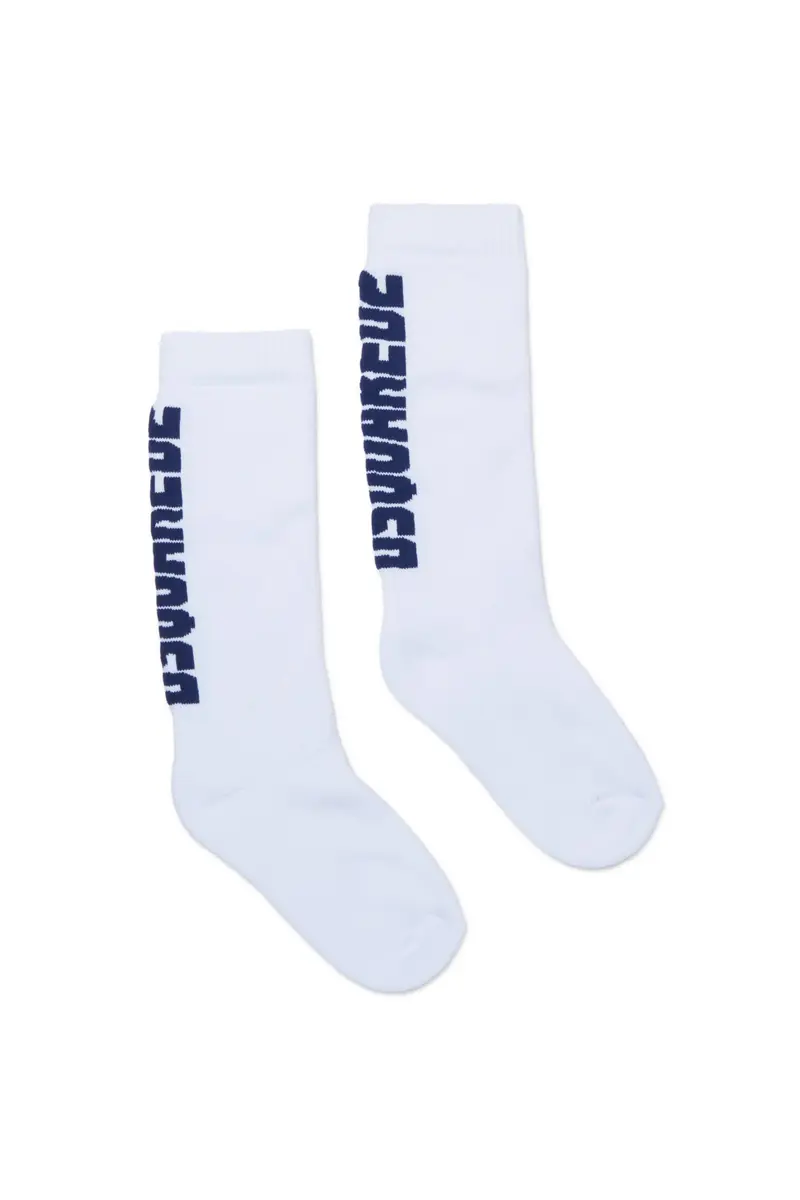 CALZINI BIANCHI CON LOGO BLU DSQUARED2