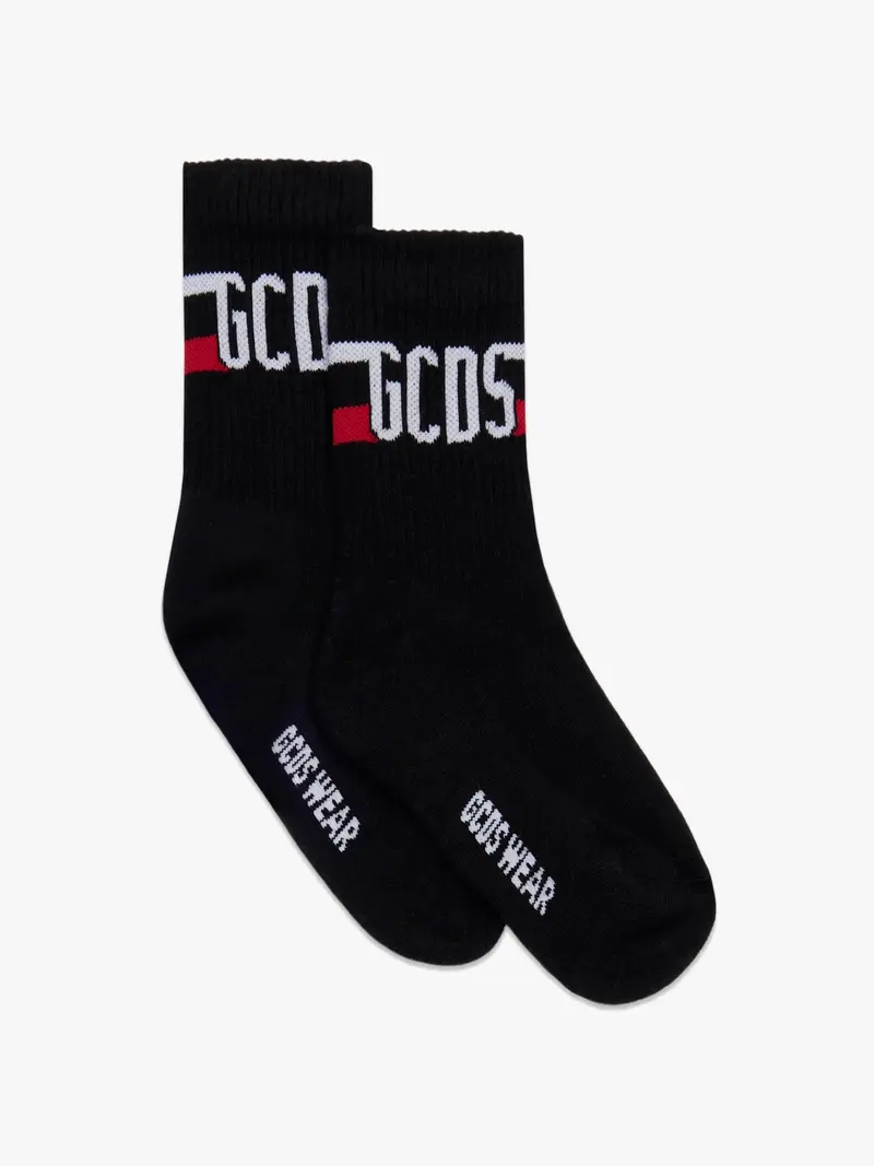 CALZINI NERI CON LOGO BIANCO GCDS
