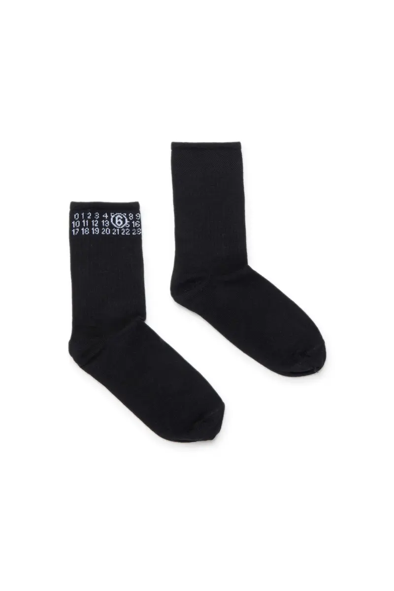 CALZINI NERO CON LOGO NUMERICO MAISON MARGIELA