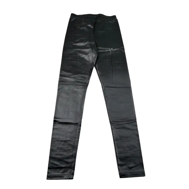 Calzitaly Leggins In Similpelle tinta unita Nero per Bambina
