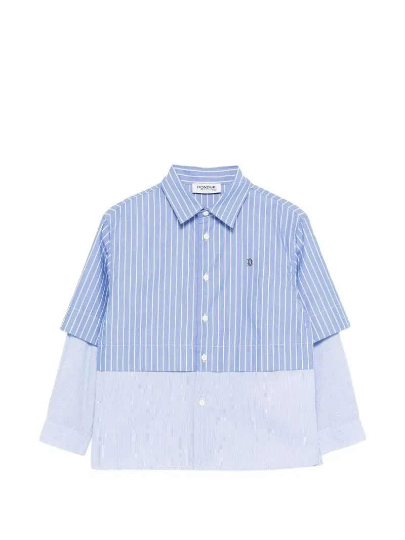 CAMICIA A RIGHE CELESTE E BIANCO DONDUP