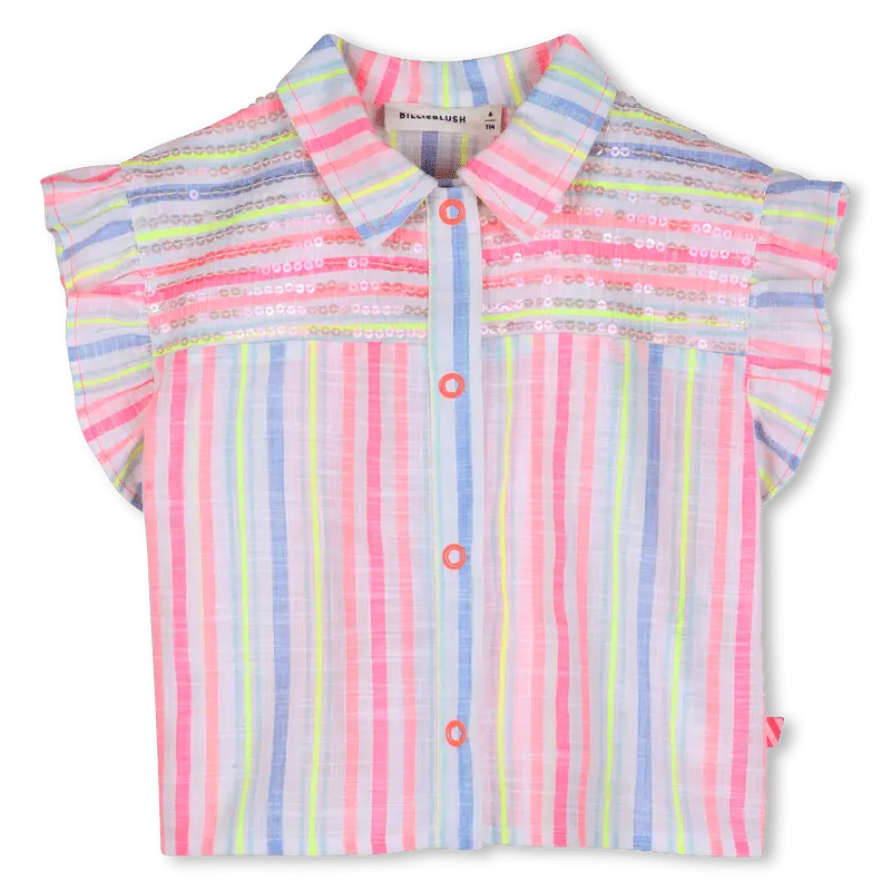 CAMICIA A RIGHE CON MANICHE ARRICCIATE BILLIEBLUSH