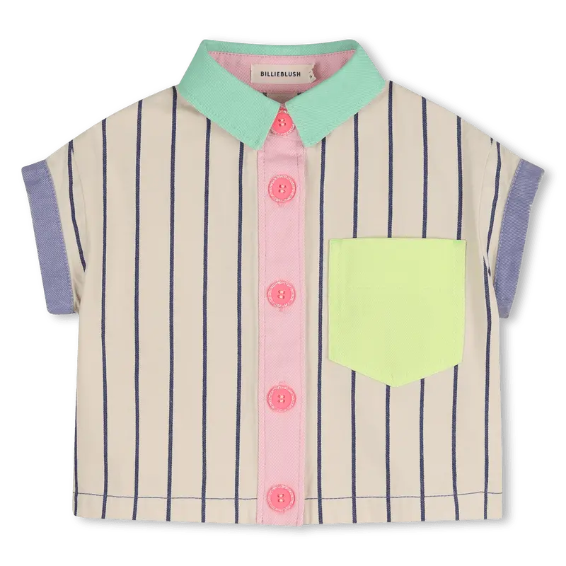 CAMICIA A RIGHE CON TASCHINO FLUO BILLIEBLUSH