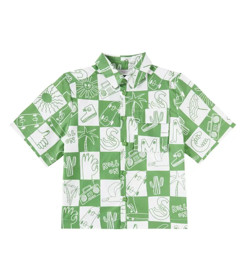 CAMICIA A SCACCHI BIANCO-VERDE STELLA MCCARTNEY