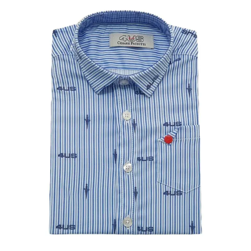 Camicia bambino Paciotti fasciata con loghi ricamati