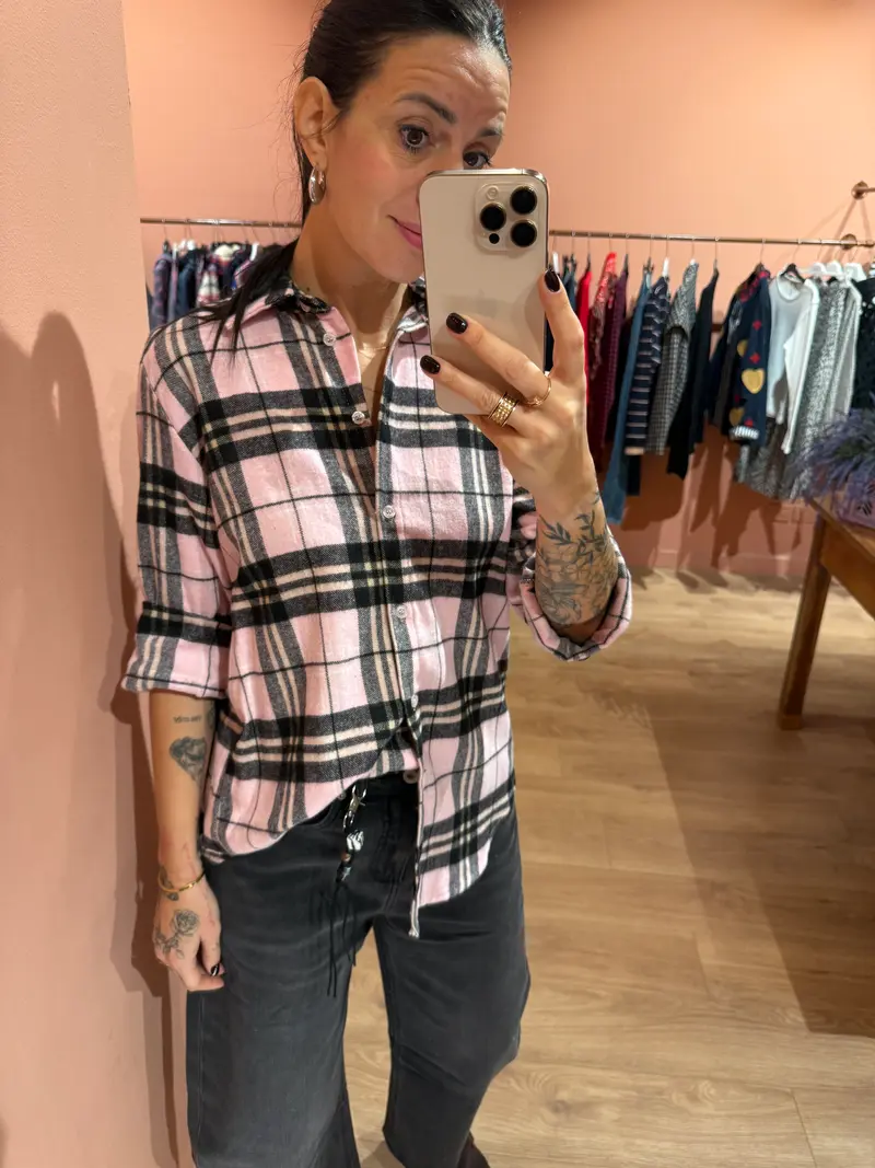 Camicia check rosa