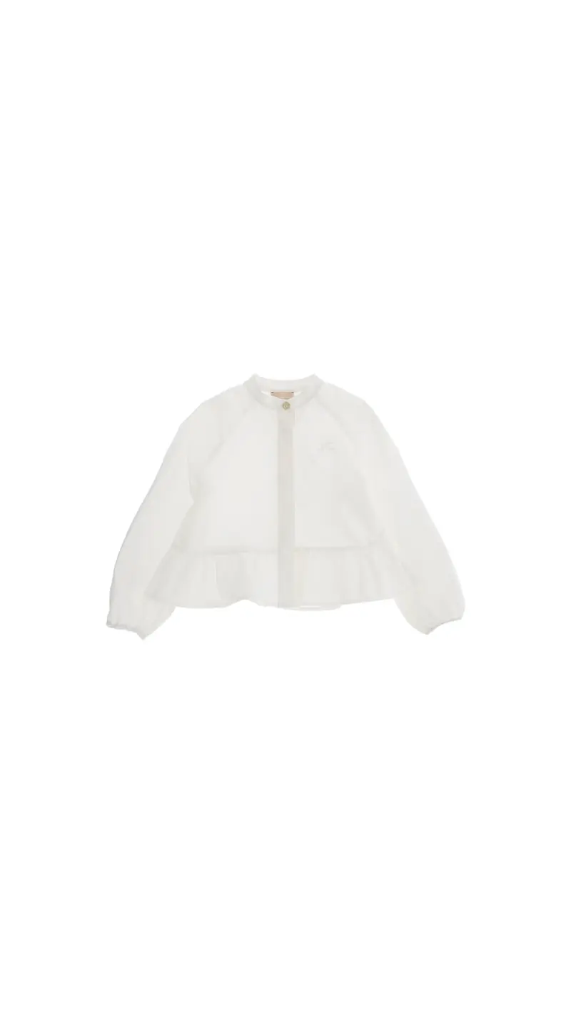 CAMICIA CON BALZA PANNA CON LOGO IN RICAMO ELISABETTA FRANCHI