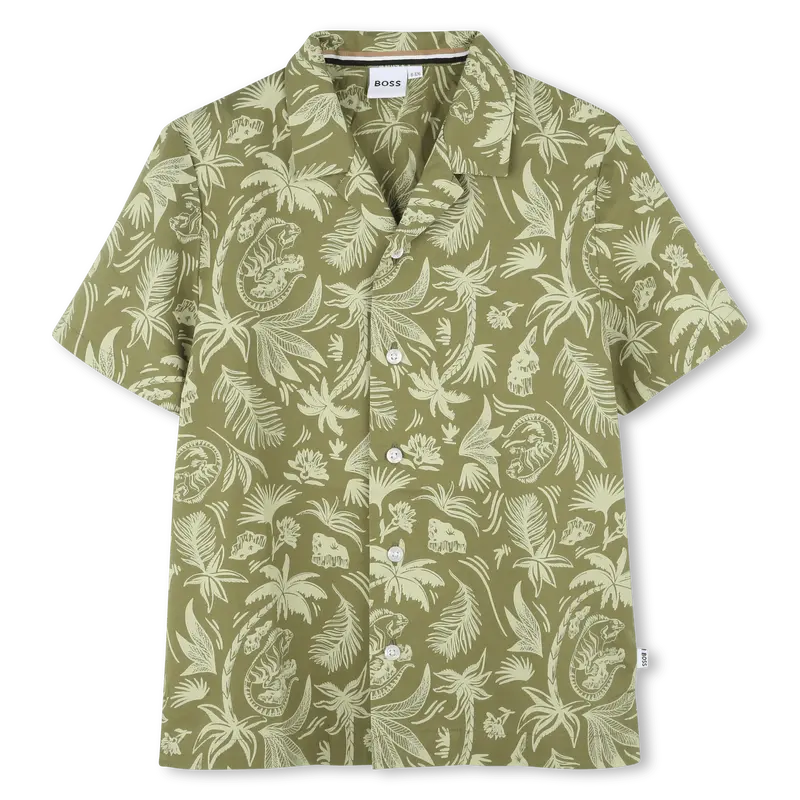 CAMICIA CON PALME VERDE HUGO BOSS