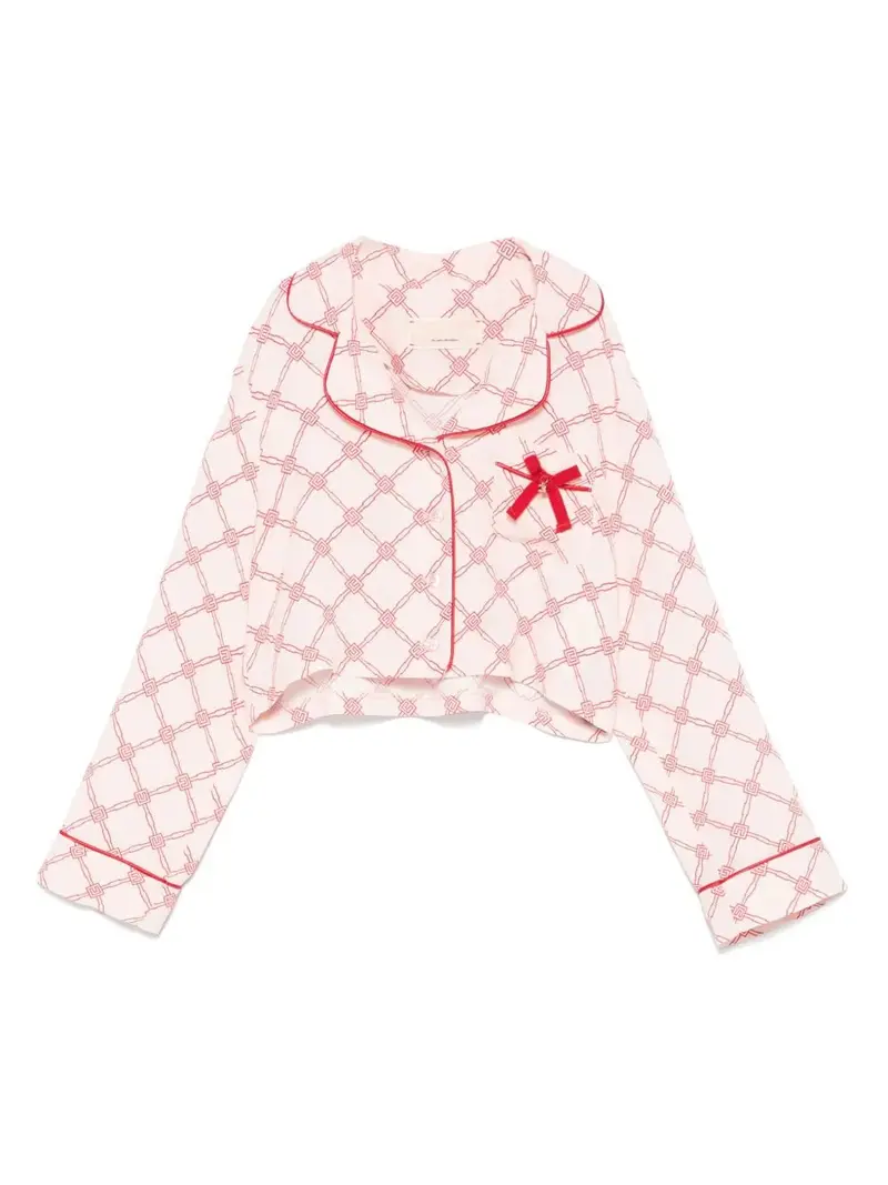 CAMICIA CON TASCHINO CON FIOCCO ROSSO ELISABETTA FRANCHI