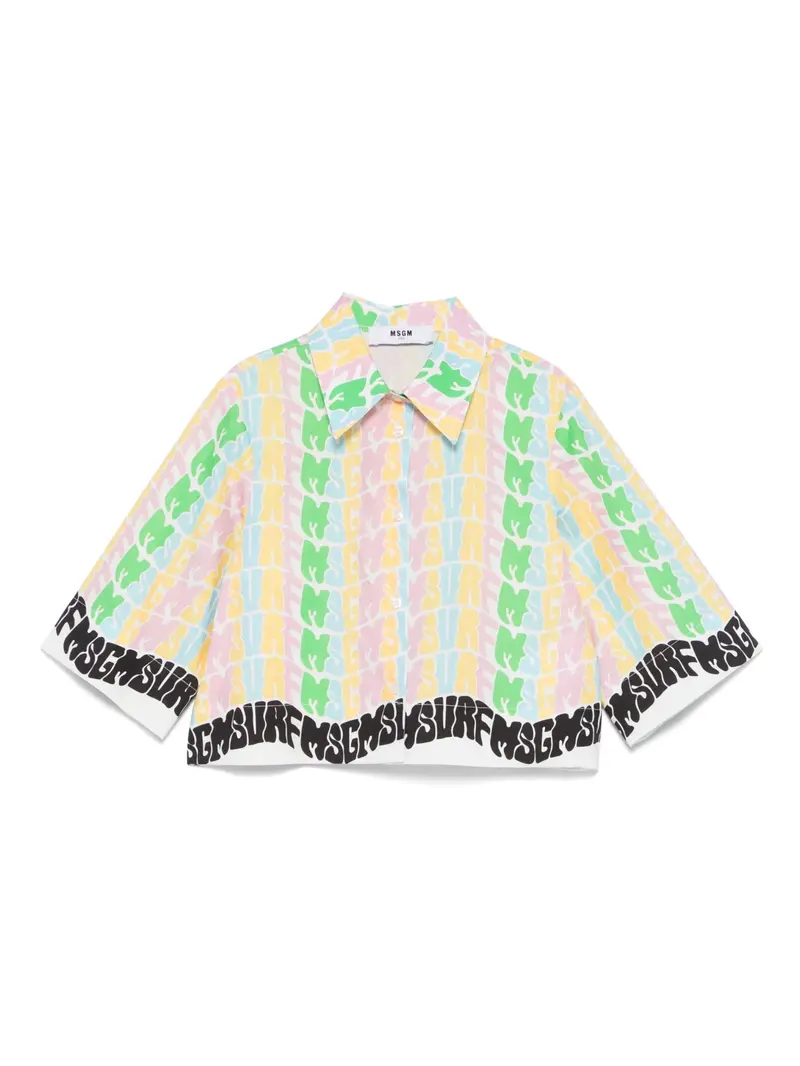 CAMICIA CROPPED LOGATA MULTICOLOR MSGM