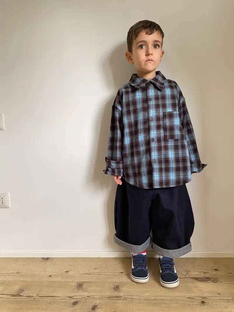 Camicia in plaid blu