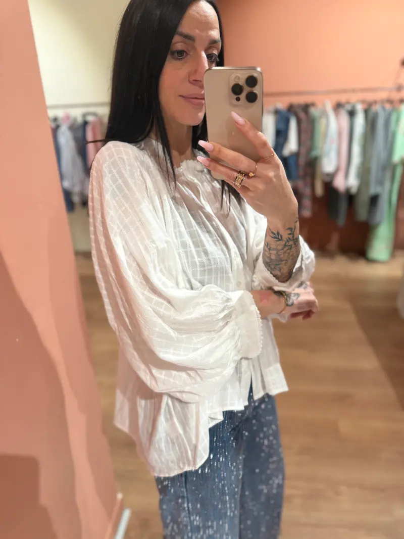 Camicia manica balloon bianca