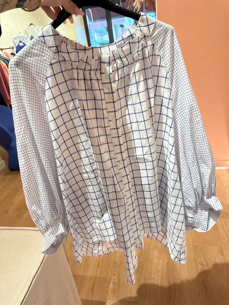 Camicia manica balloon quadri