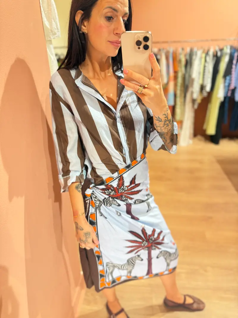 Camicia righe mocha