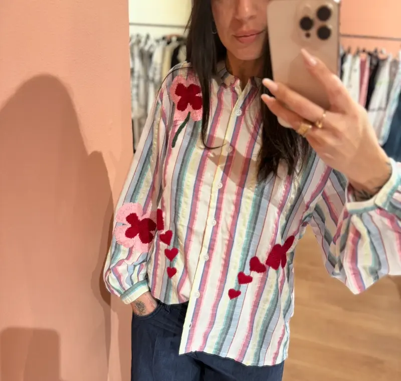Camicia righe multicolor