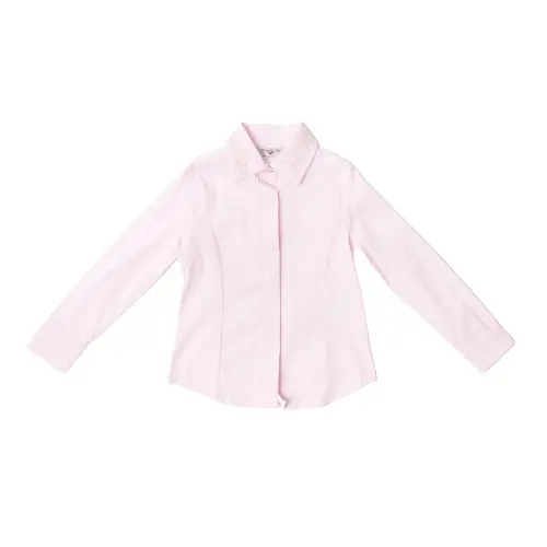Camicia rosa  logo in popeline