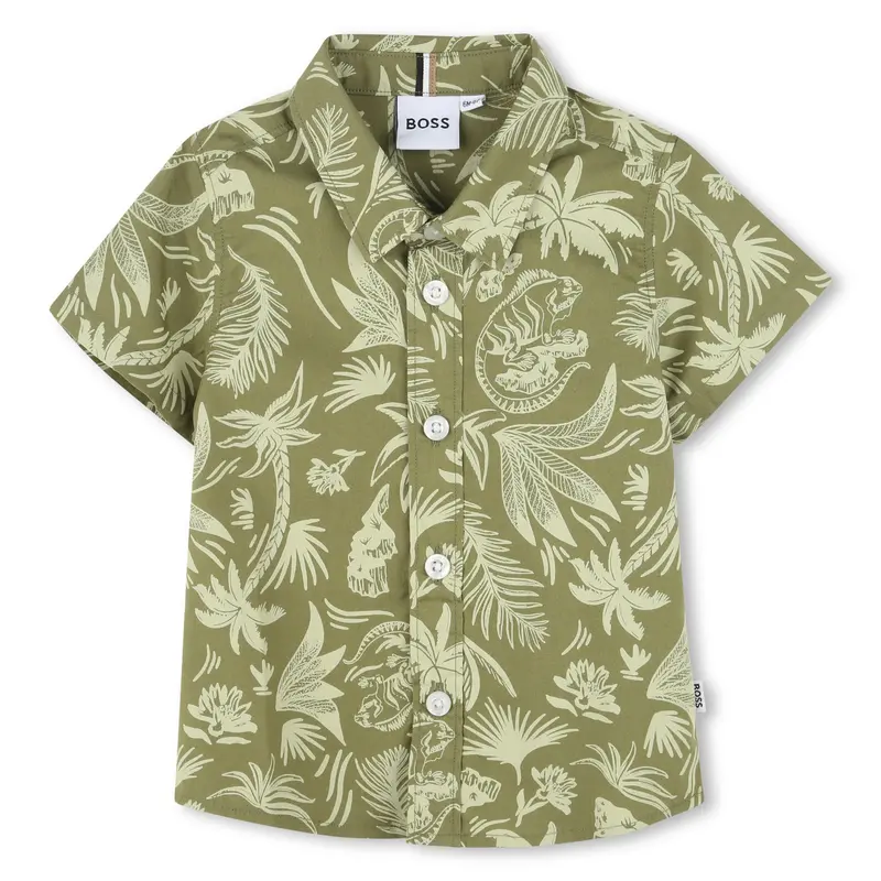 CAMICIA VERDE CON PALME HUGO BOSS