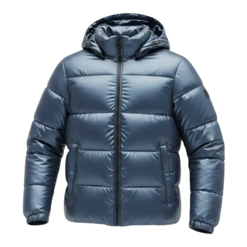 Canadian Giubbino tinta unita con Zip E Cappuccio Blu per Bambino