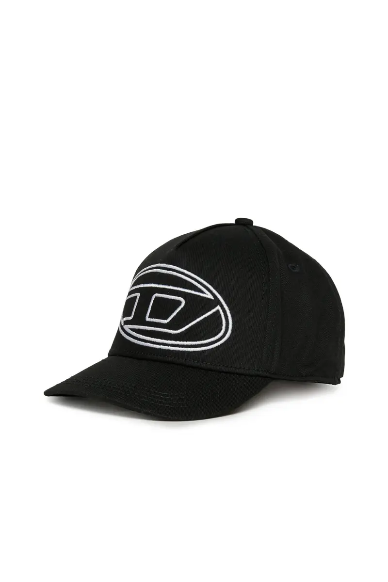 CAPPELLO NERO CON LOGO BIANCO DIESEL