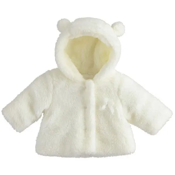Cappotto bambina teddy bianco