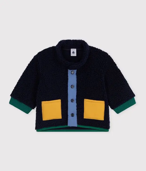 Cappotto imbottito in sherpa tinta unita Petit Bateau