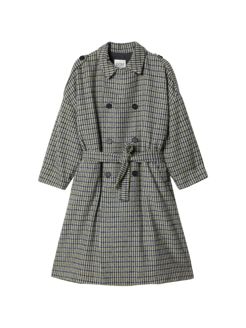 Cappotto per bambina Douuod Kids a quadri
