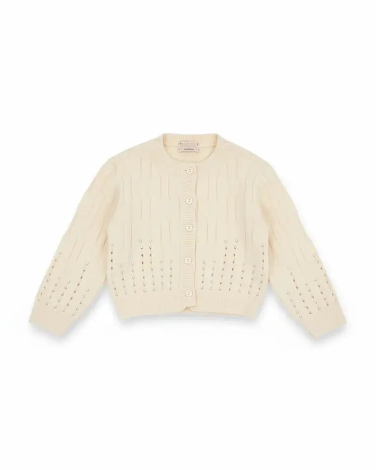 CARDIGAN AVORIO CON STRASS ELISABETTA FRANCHI