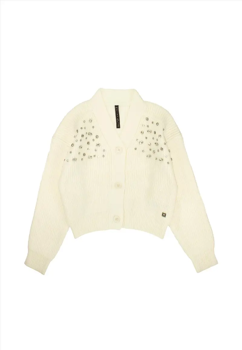 Cardigan con applicazioni