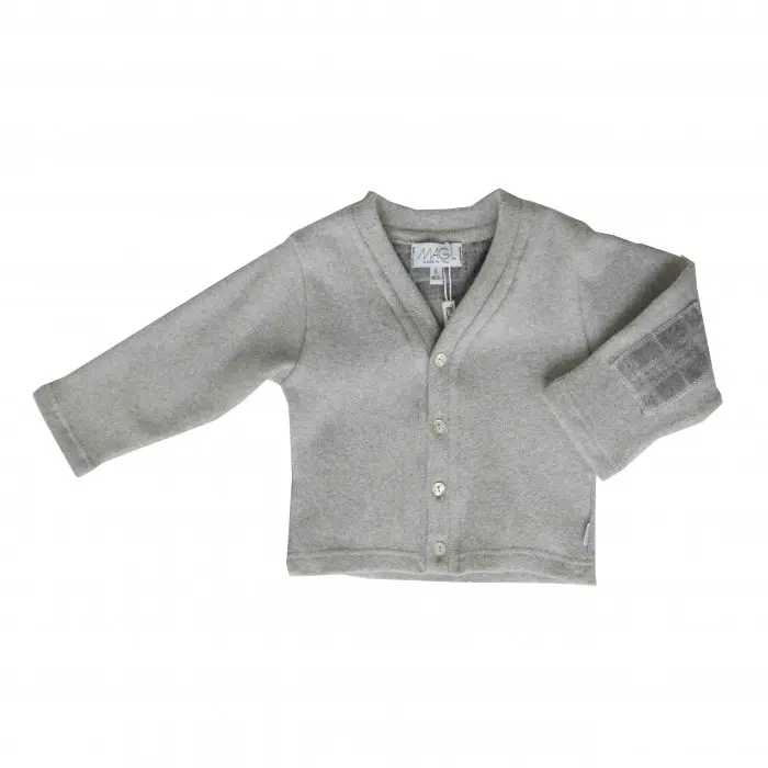 CARDIGAN GRIGIO CHIARO CON TOPPE