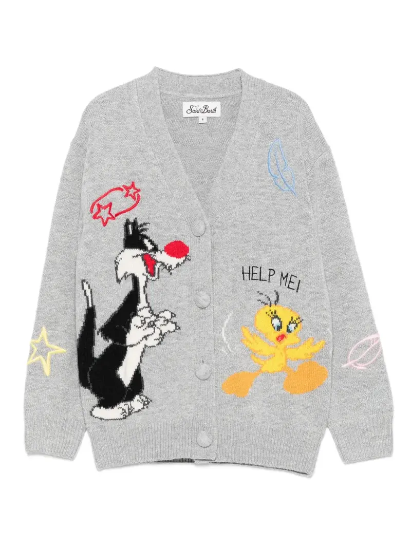 CARDIGAN GRIGIO CON LOONEY TUNES MC2 SAINT BARTH