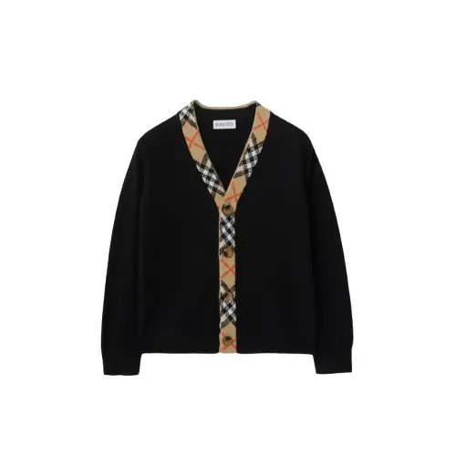 Cardigan in lana con rifiniture a quadri
